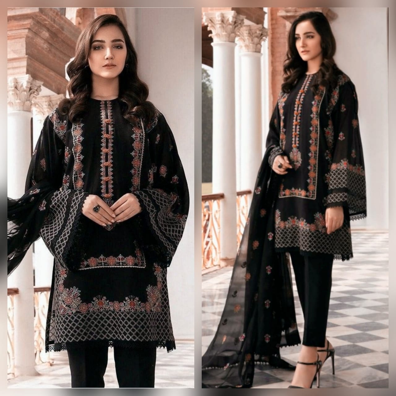 BAREEE fancy 3pc  Unstitched lawn Suit Top Trending