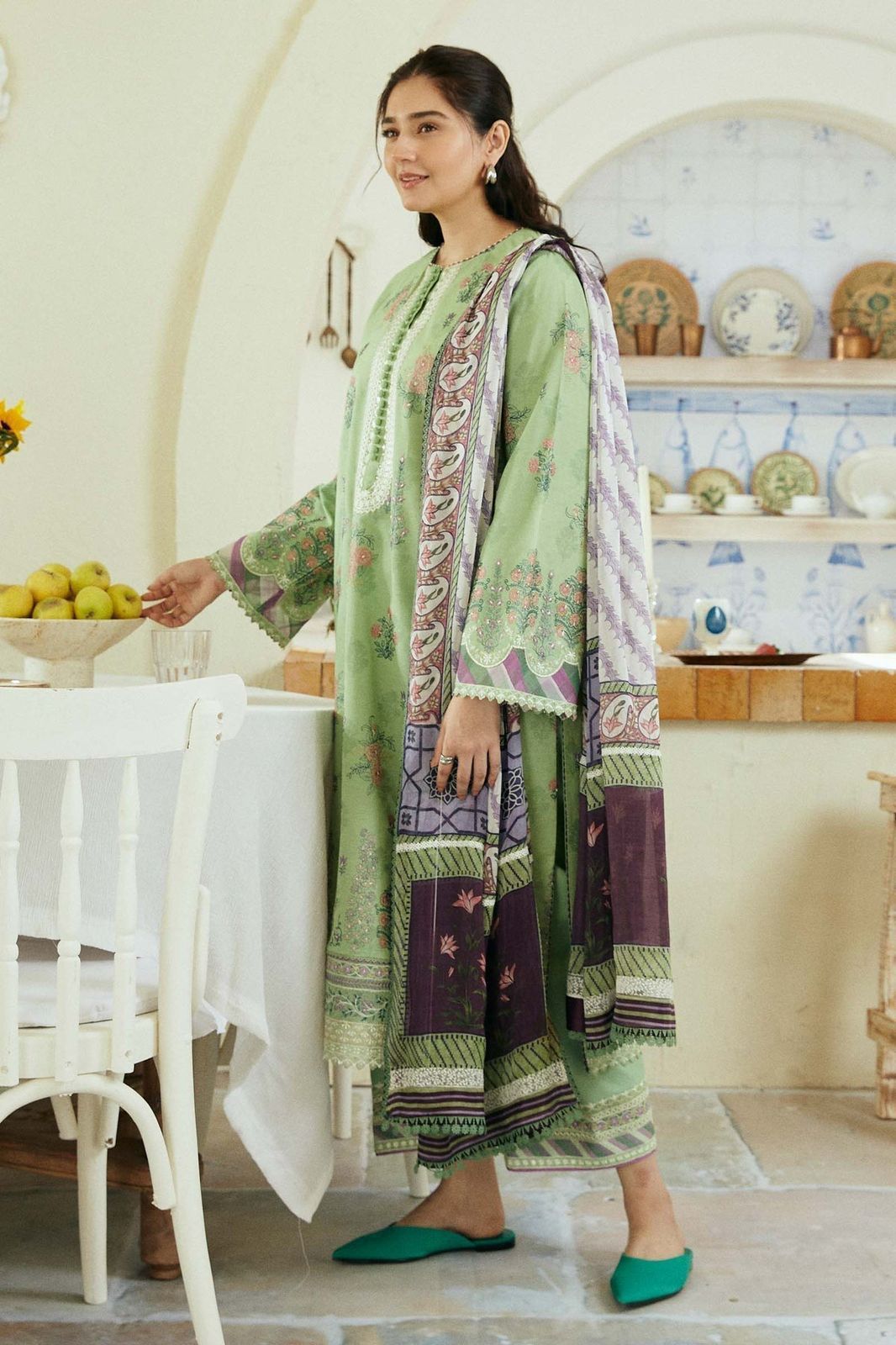 COCO 3pc Unstitched Greenish Wedding Winter Collection  CODE :AZ